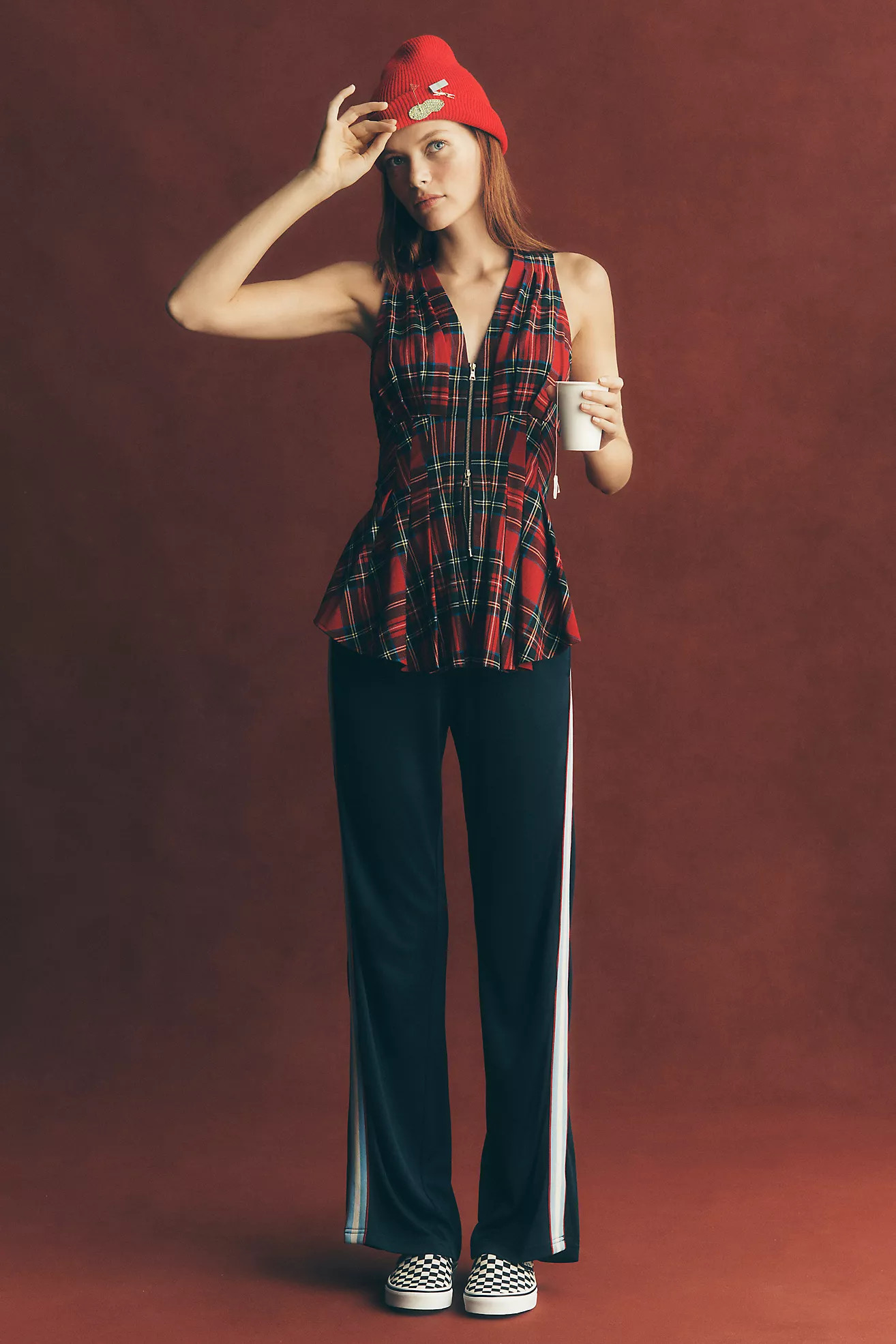 Maeve Waisted Zip-Front Sleeveless Top | Anthropologie (US)