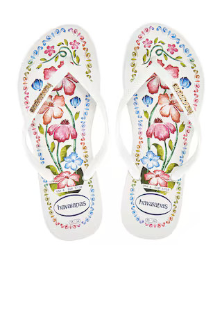 Havaianas Slim Tropicalia Vibes Sandal in White from Revolve.com | Revolve Clothing (Global)