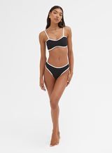 Black Contrast Trim Bikini Top – Calli | 4th & Reckless