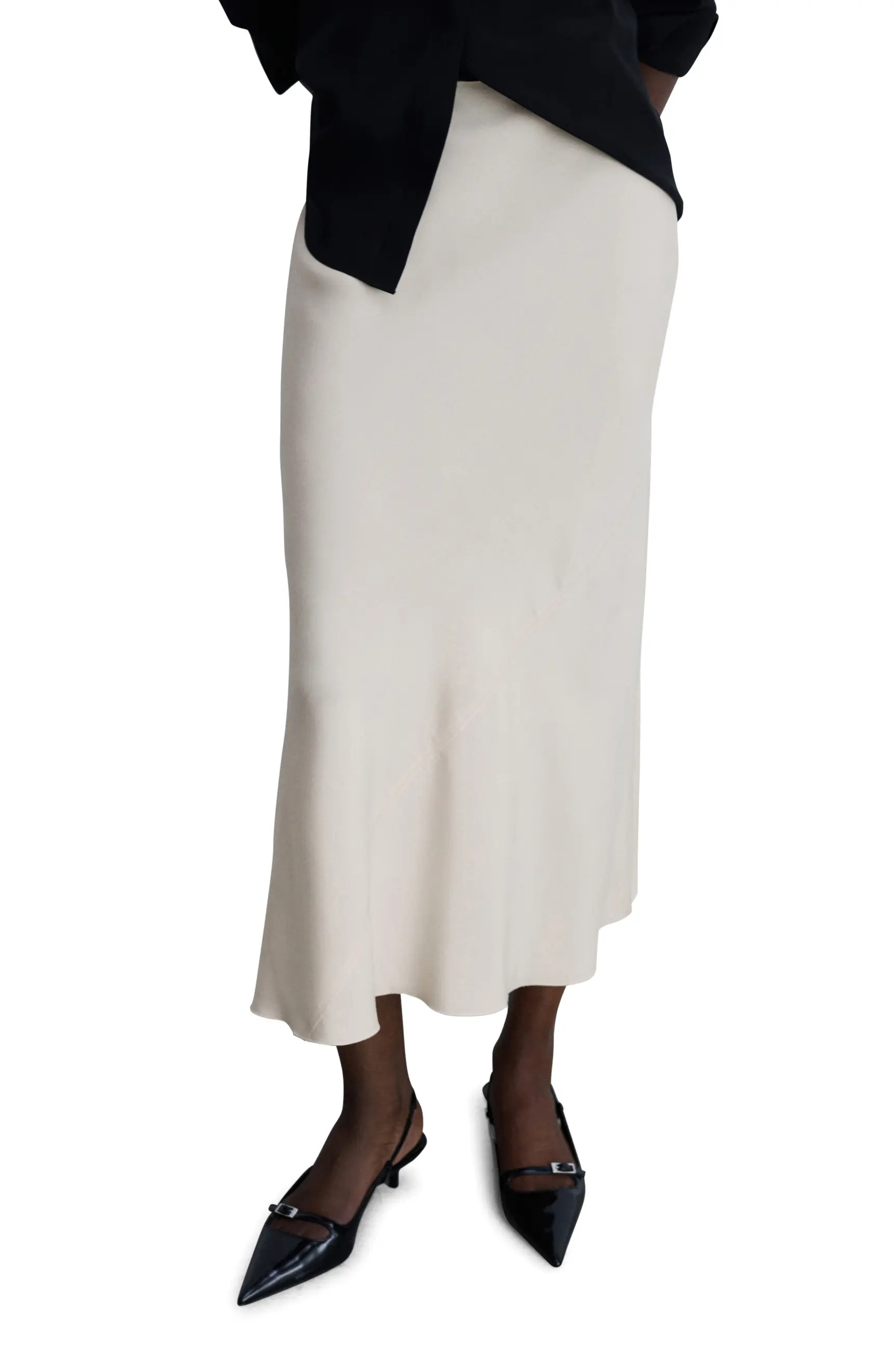 MANGO Satin Midi Skirt | Nordstrom | Nordstrom