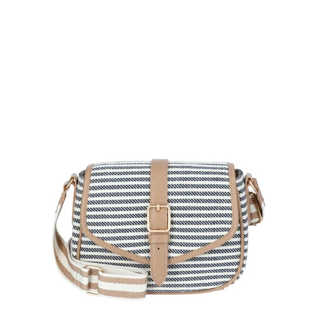 Time and Tru Women’s Daisy Crossbody Handbag, Navy Stripe | Walmart (US)