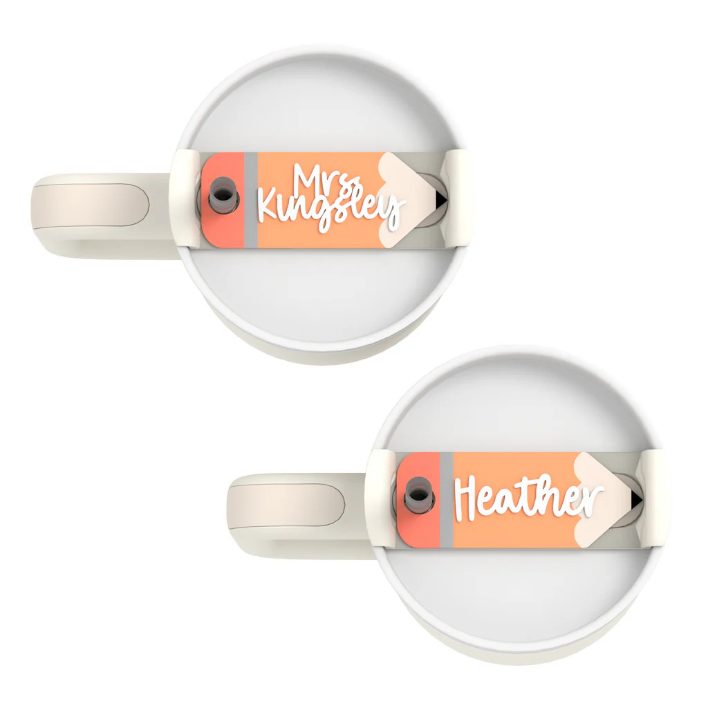 Personalized Teacher Pencil Stanley Name Tag | The Cotton & Canvas Company