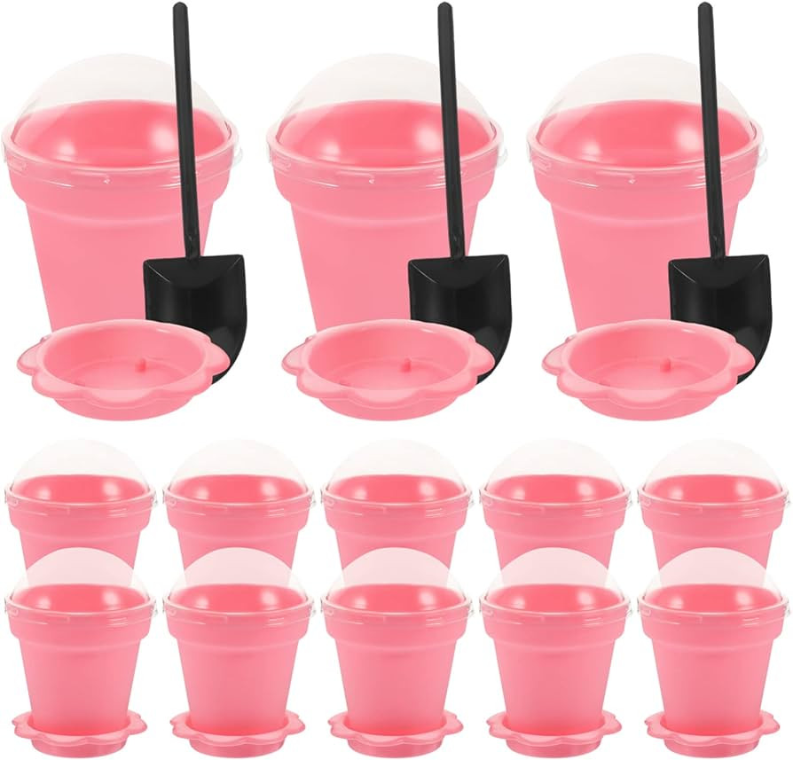 Kichvoe Flower Pot Dessert Cups 25 Sets Novelty Ice Cream Cups with Dome Lids Shovel Spoon for Ap... | Amazon (US)