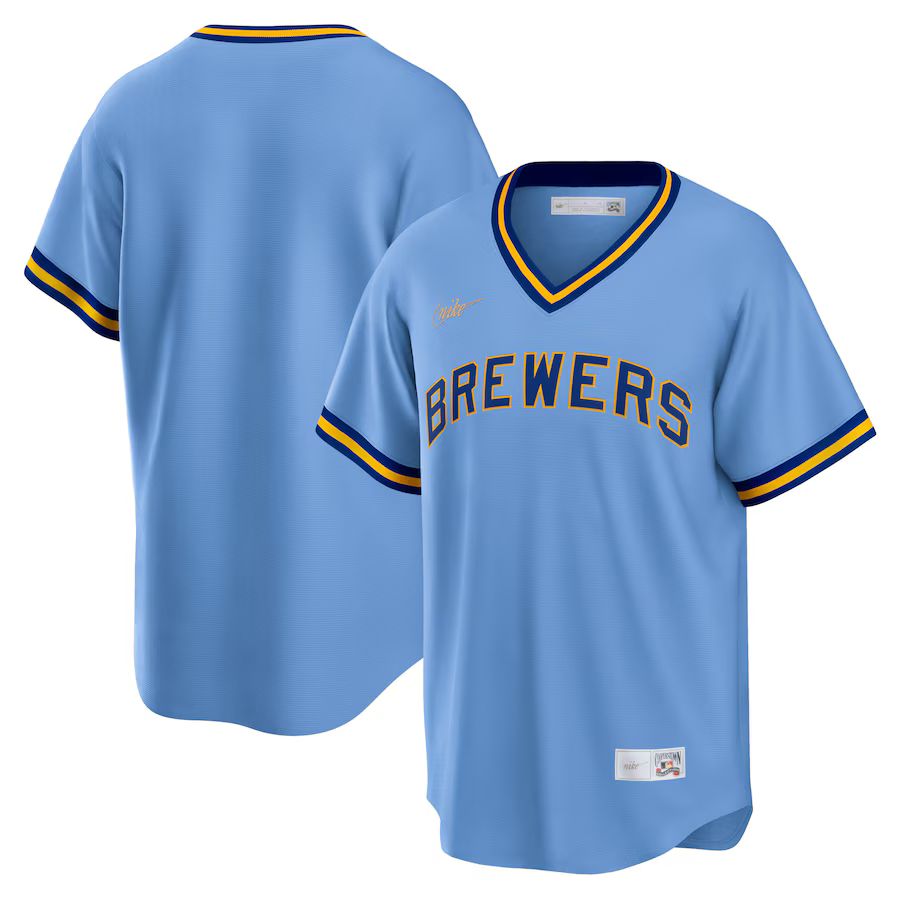 Milwaukee Brewers Nike Road Cooperstown Collection Team Jersey - Powder Blue | Fanatics