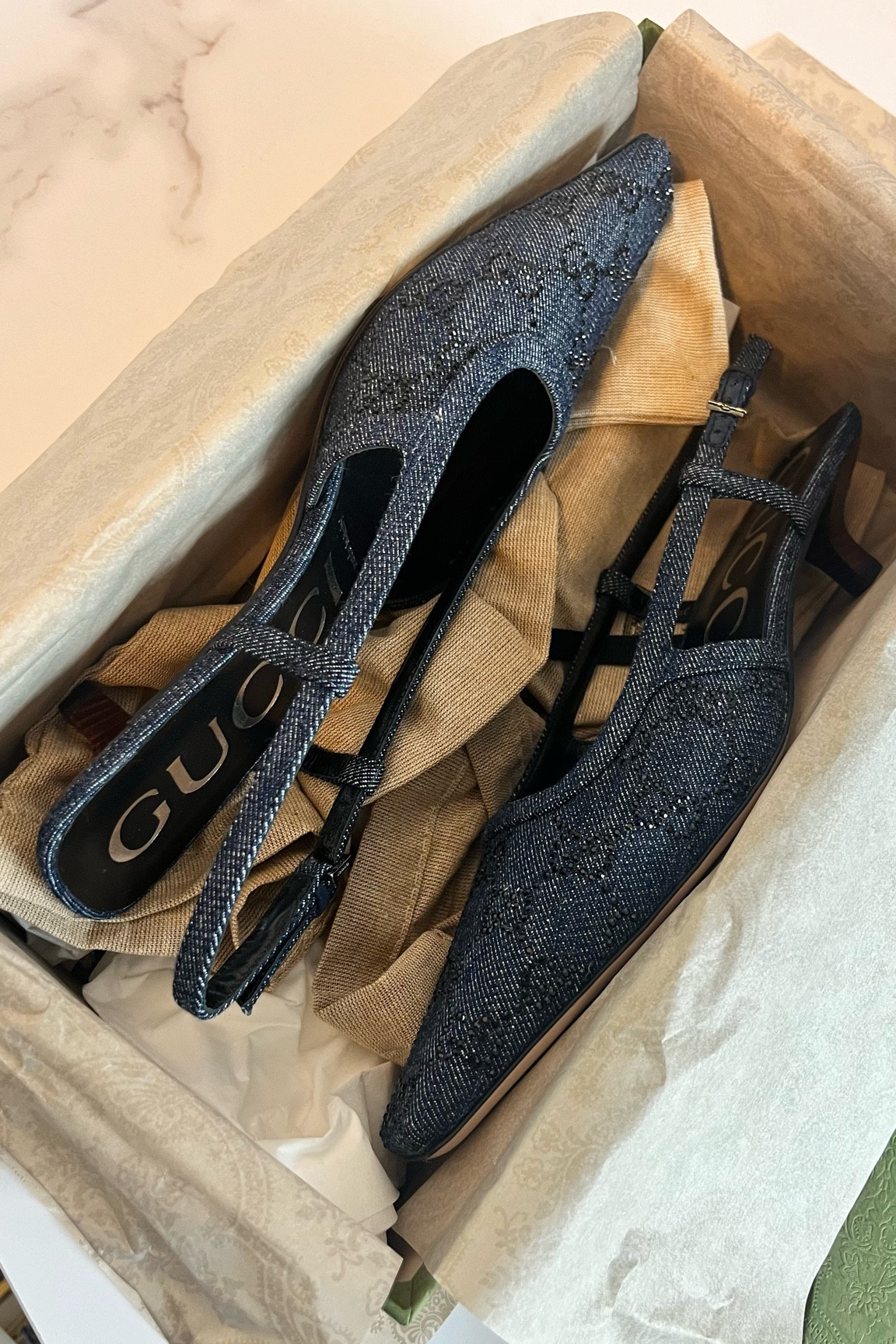 gucci denim & crystal kitten heels 

#LTKstyletip #LTKSeasonal #LTKshoecrush