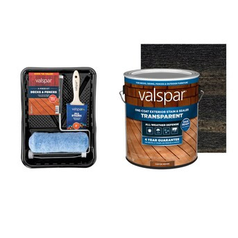 Valspar Semi-Transparent Darkest Night Exterior Stain Project Kit | Lowe's