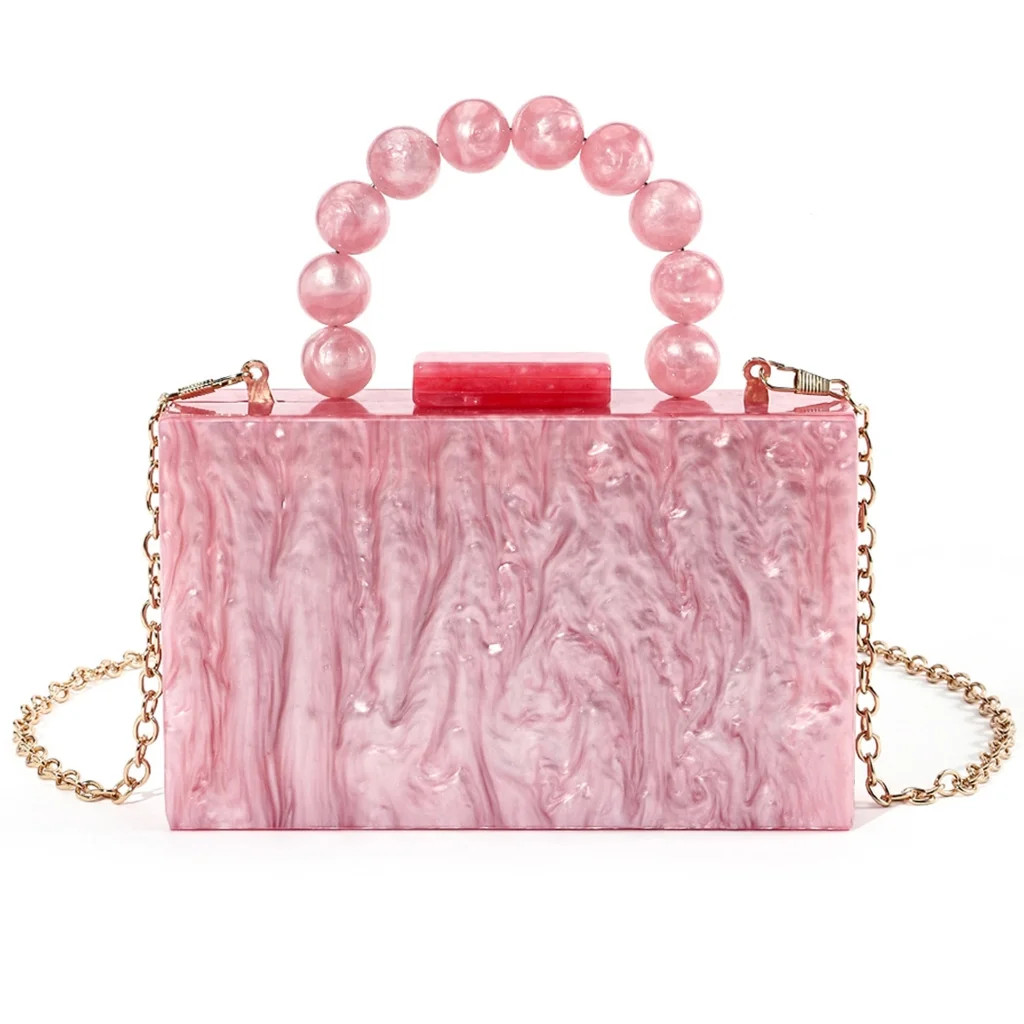 Osdhezcn Marbled Pattern Acrylic Clutch Purse with Detachable Chain Evening Bag Shoulder Bag for ... | Walmart (US)