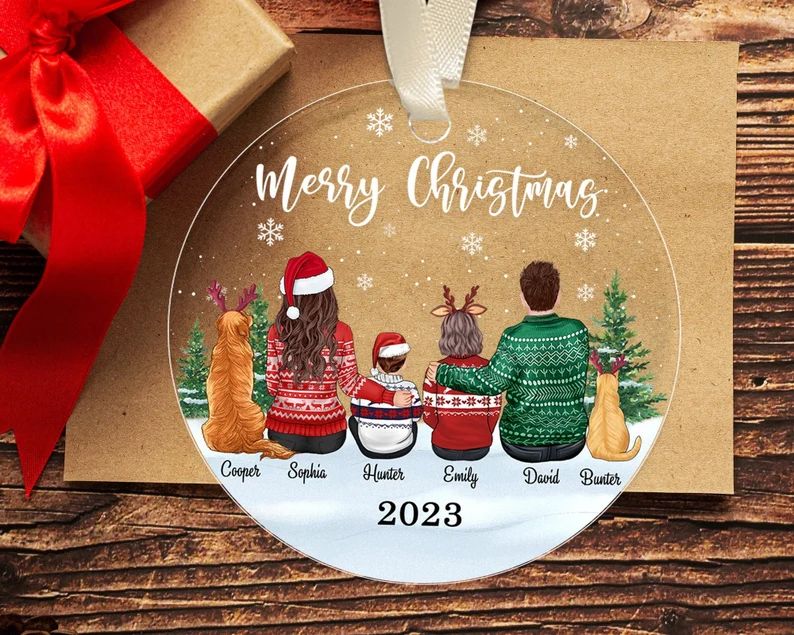 Personalized Family and Pet Ornament Custom Family Christmas - Etsy | Etsy (US)