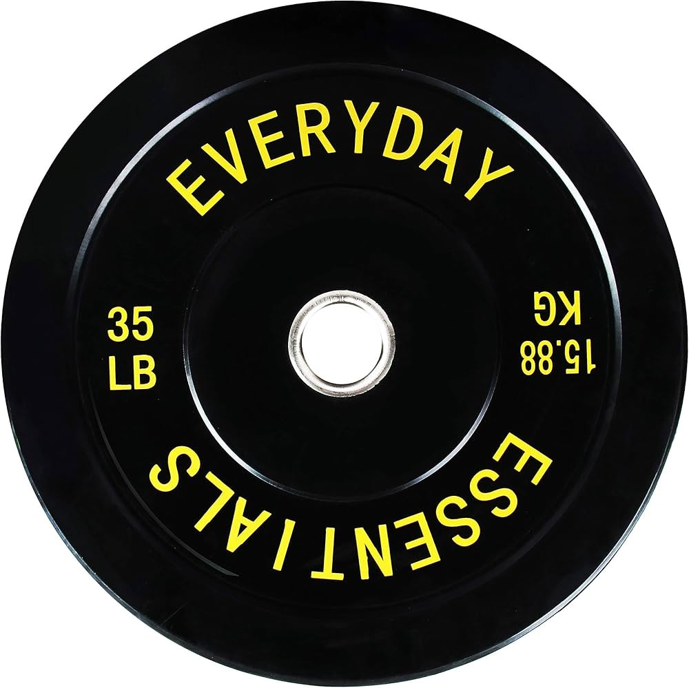 Signature Fitness 2" Olympic Bumper Plate Weight Plates with Steel Hub, Pairs, Singles or Sets | Amazon (US)