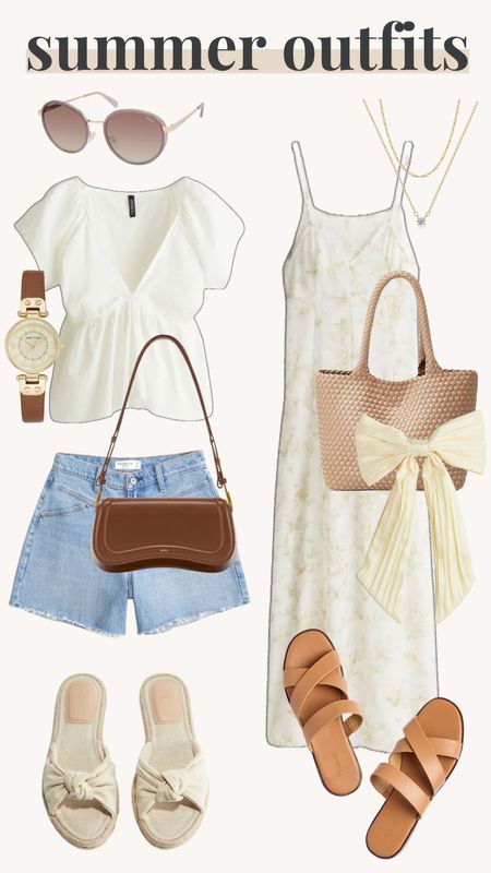 Summer outfits, spring outfits, women’s fashion, lunch date outfit ideas, Jean shorts, tops, women’s accessories for summer, purse, coastal fashion, neutral fashion. Summer dress, wedding guest, graduation dress, sandals

#LTKSeasonal #LTKstyletip #LTKshoecrush