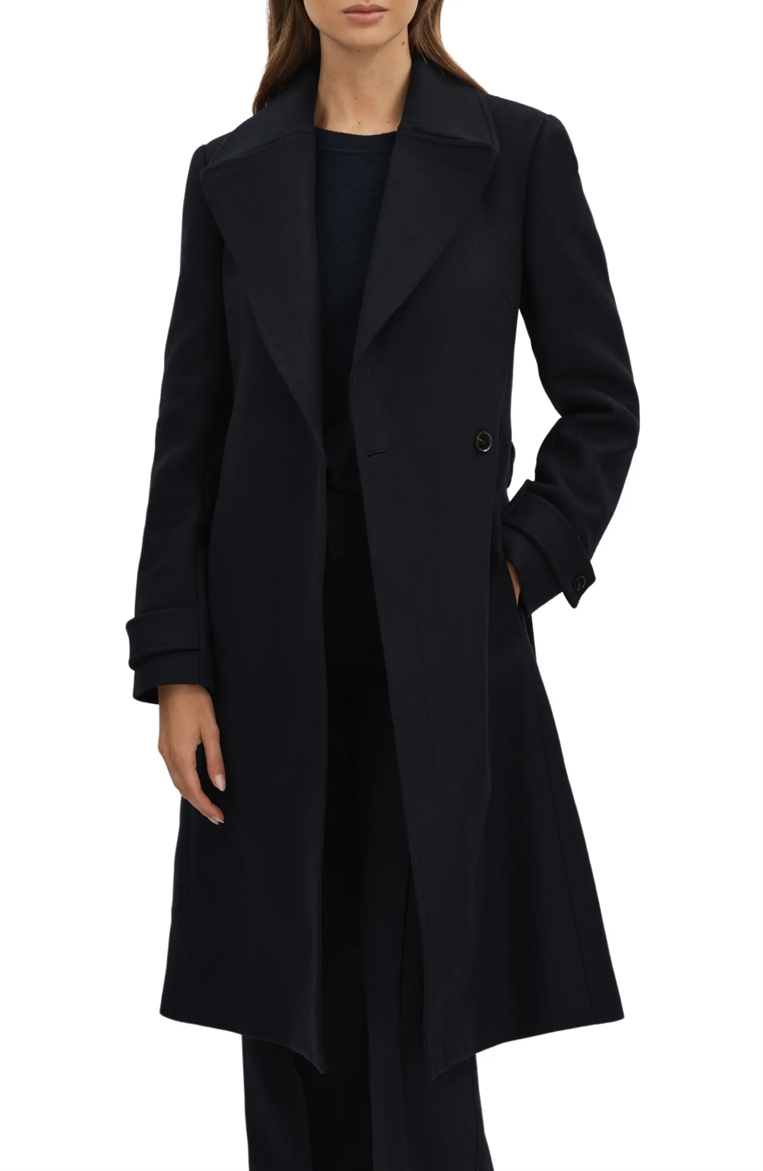 Reiss Tor Belted Wool Blend Coat | Nordstrom | Nordstrom