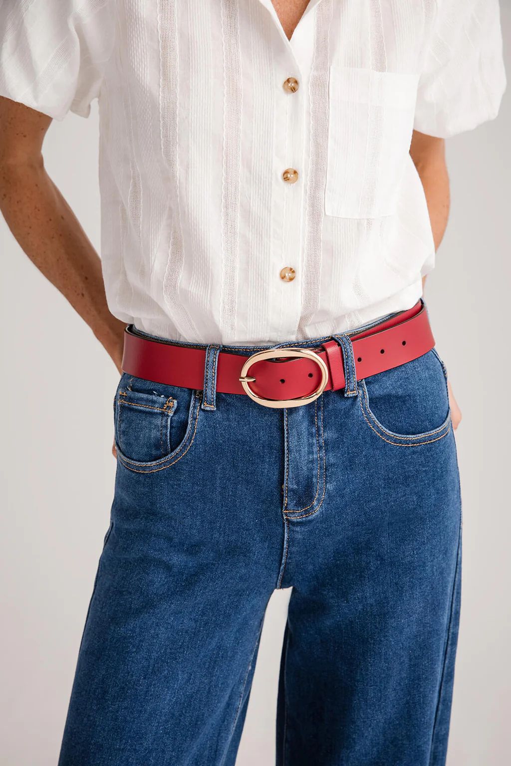 Love &amp; Thyme Genuine Leather Basic Belt | Social Threads