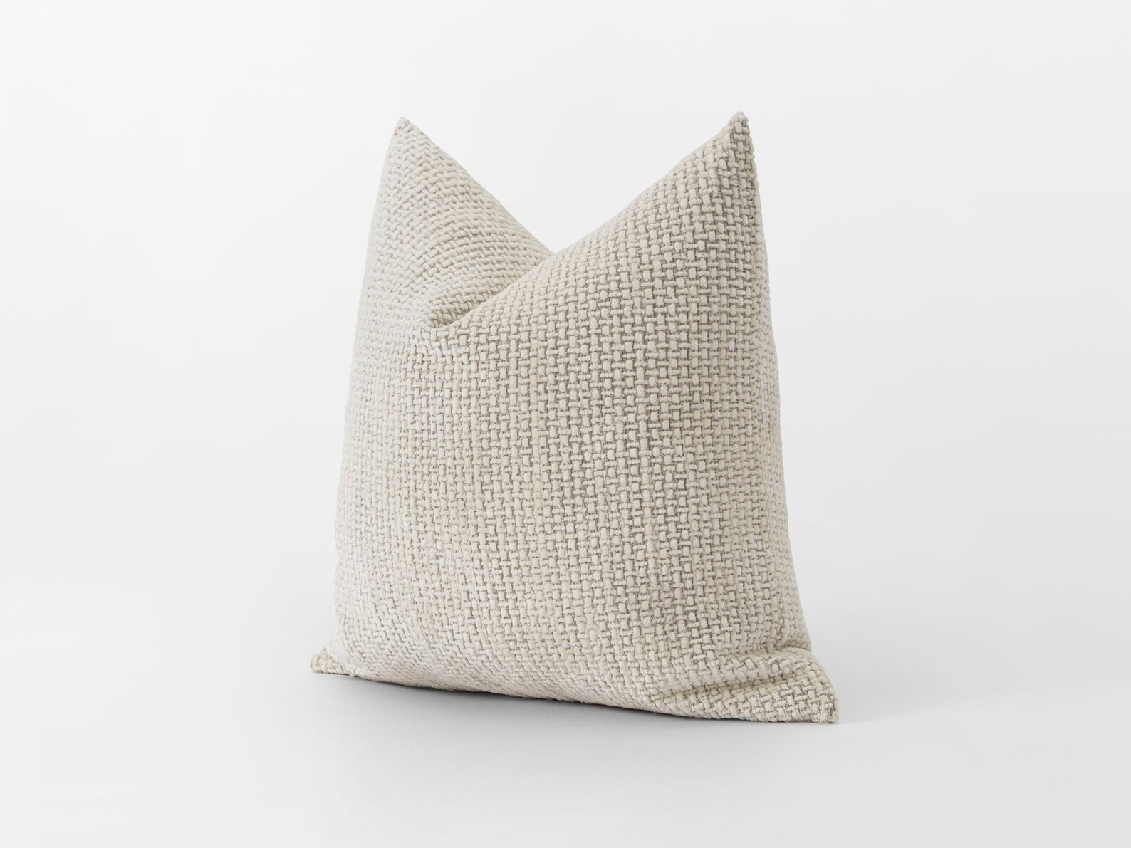 Ivory Soft Pillow Cover Boho Euro Sham Ivory Throw Pillow Cover Textured Thick Soft Fabric Boho H... | Etsy (US)