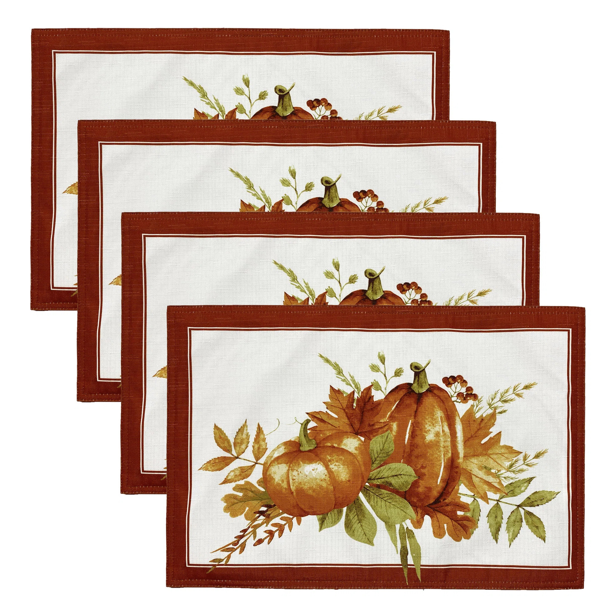 Slayton Autumn Pumpkin Grove 4 Piece Placemat Set (Set of 4) | Wayfair North America