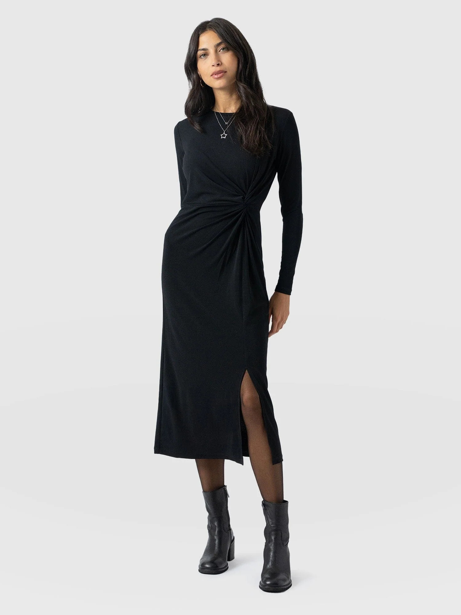 Bailey Knot Dress - Black | Saint + Sofia