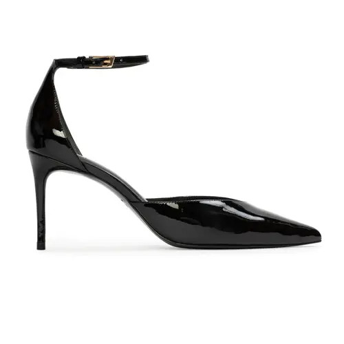 BLACK SUEDE STUDIO Darcie 80 Patent Pump in Black Patent at Nordstrom, Size 38 Eu | Nordstrom