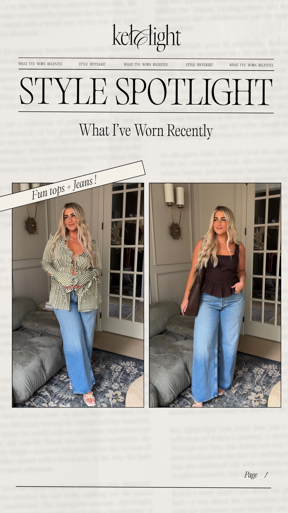 What I’ve worn recently 🤎👜✨ #ootd #dinner #denim #cutetop #kelclight 

Striped top- 10
Tank top- L
Denim- 31

#LTKFallSale #LTKStyleTip #LTKMidsize