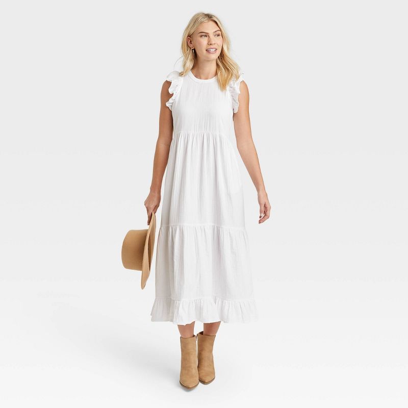 Women's Flutter Sleeveless Tiered Dress - Universal Thread™ | Target