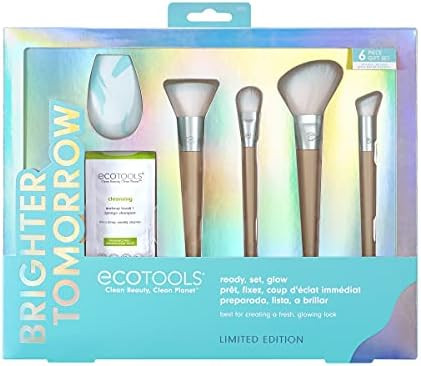 EcoTools Limited Edition Ready, Set, Glow Makeup Accessory & Cleansing Set, Blue, 6 Piece Makeup ... | Amazon (US)