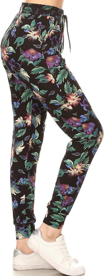 Leggings Depot Women's Popular Print High Waist Premium Jogger Track Pants(S-3X) BAT1 | Amazon (US)