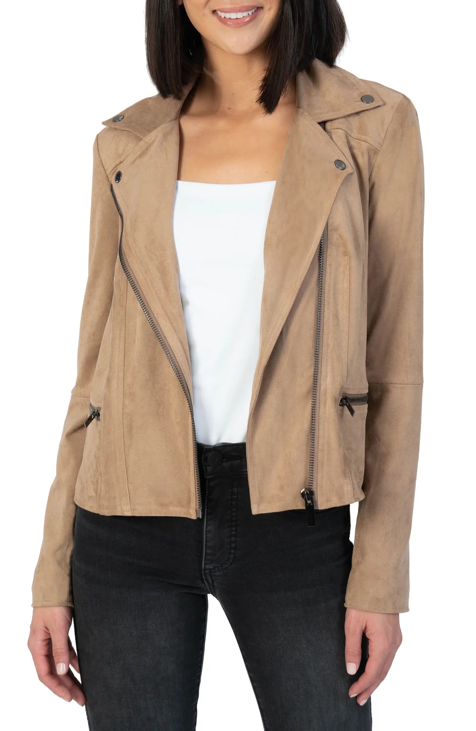 KUT from the Kloth Quinn Faux Suede Moto Jacket | Nordstrom | Nordstrom