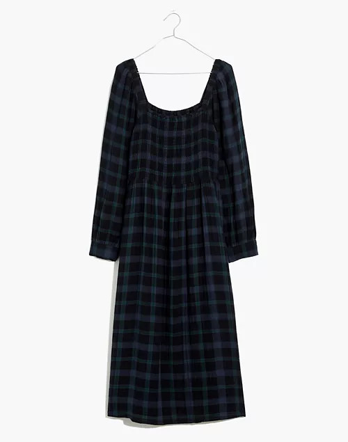 Lightspun Lucie Long-Sleeve Smocked Midi Dress in Livonia Plaid | Madewell
