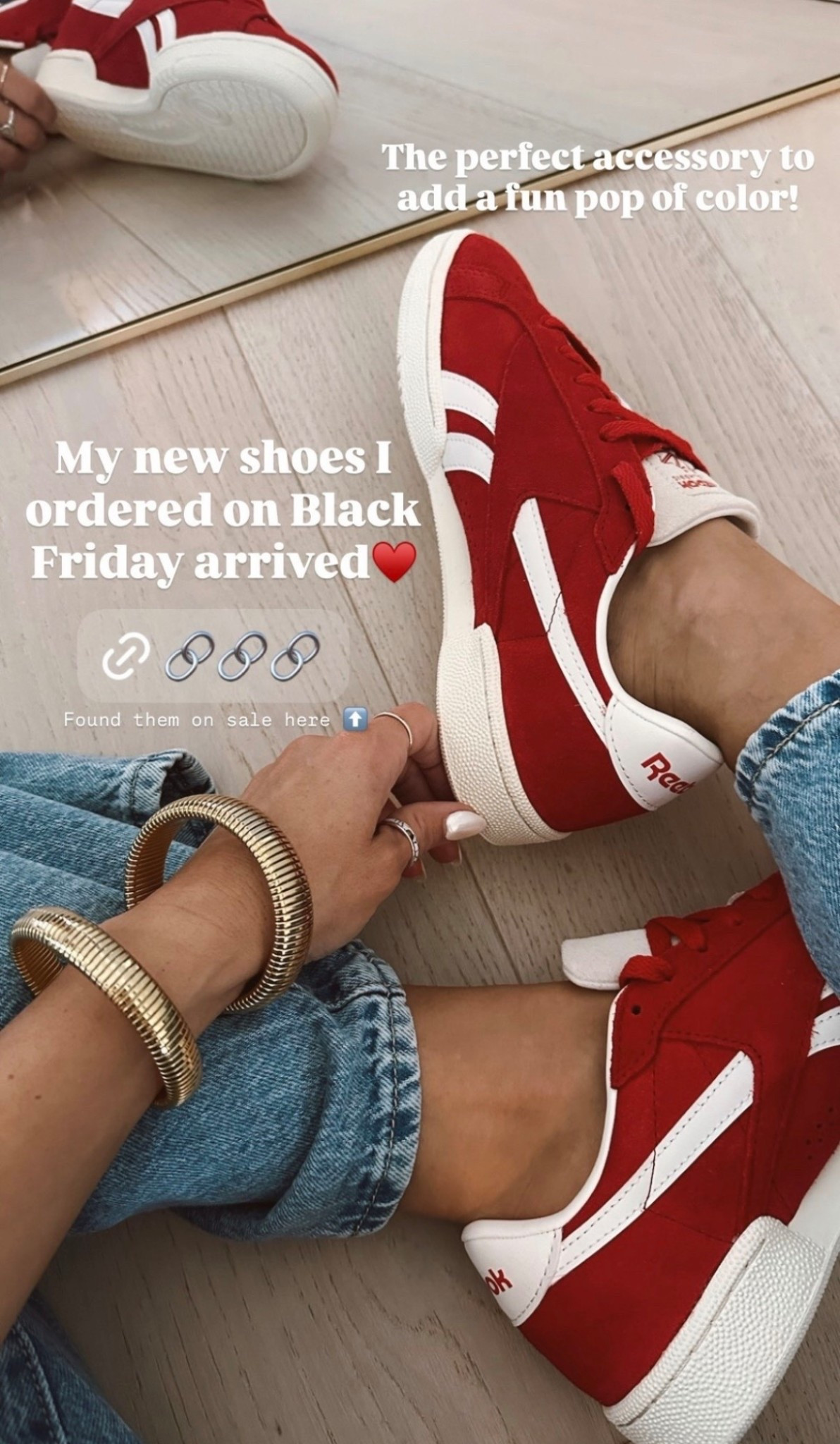 🤍 My new shoes I ordered on Black Friday arrived♥️ Found them on sale here ⬆️ The perfect accessory to add a fun pop of color!