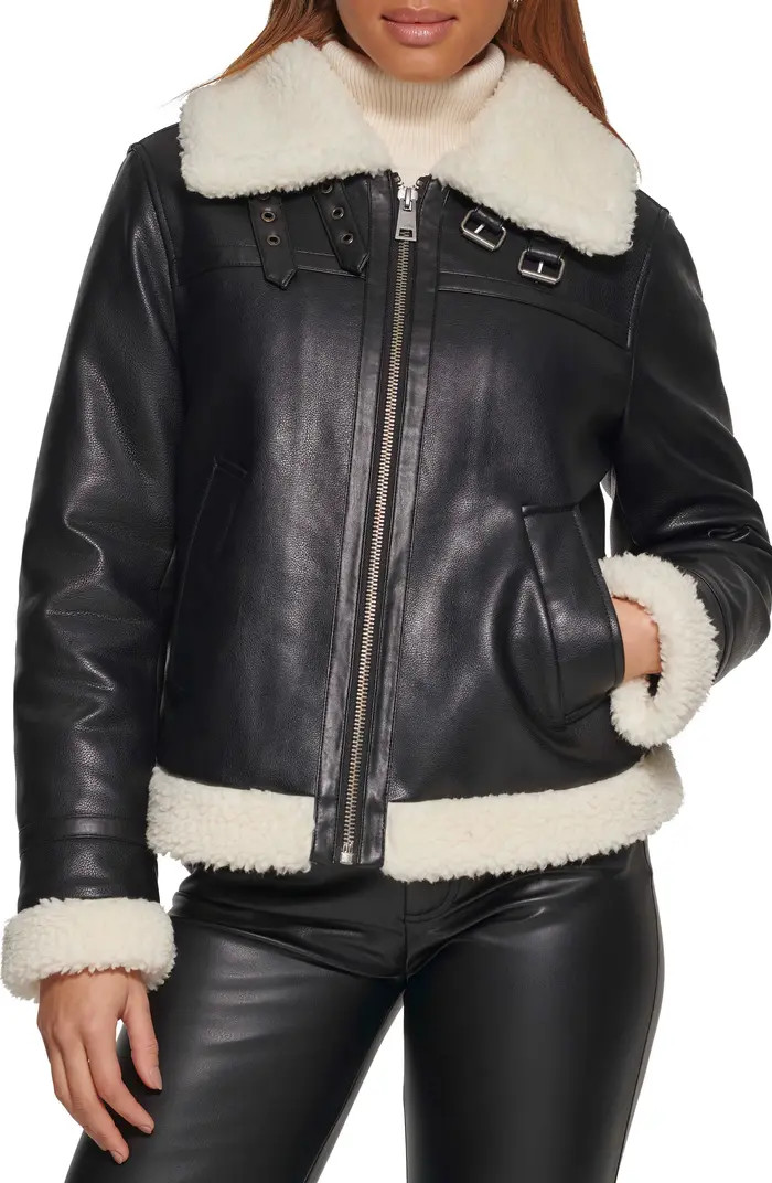 Levi's® Faux Shearling Aviator Jacket | Nordstromrack | Nordstrom Rack