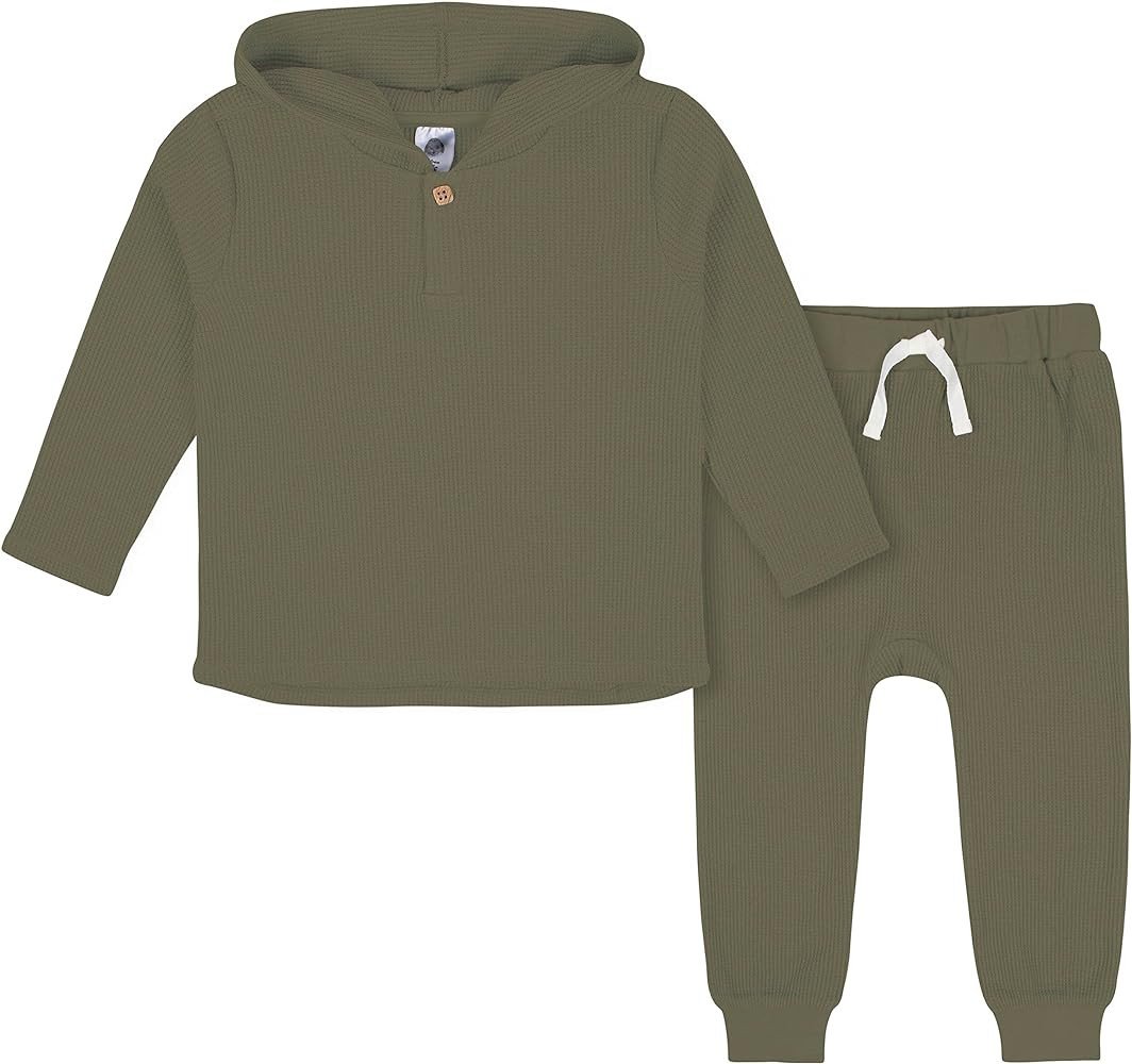 Gerber baby-boys Toddler 2-piece Waffle Hooded Top & Jogger Set | Amazon (US)