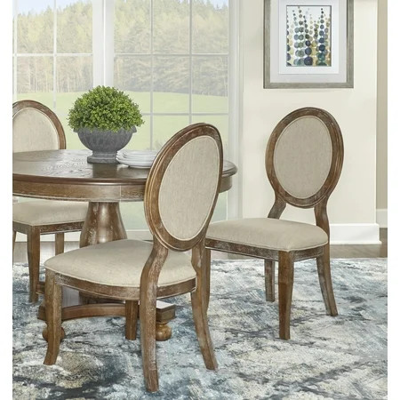 Powell Lenoir Dining Side Chair, Set of 2, Wirebrushed Oak | Walmart (US)