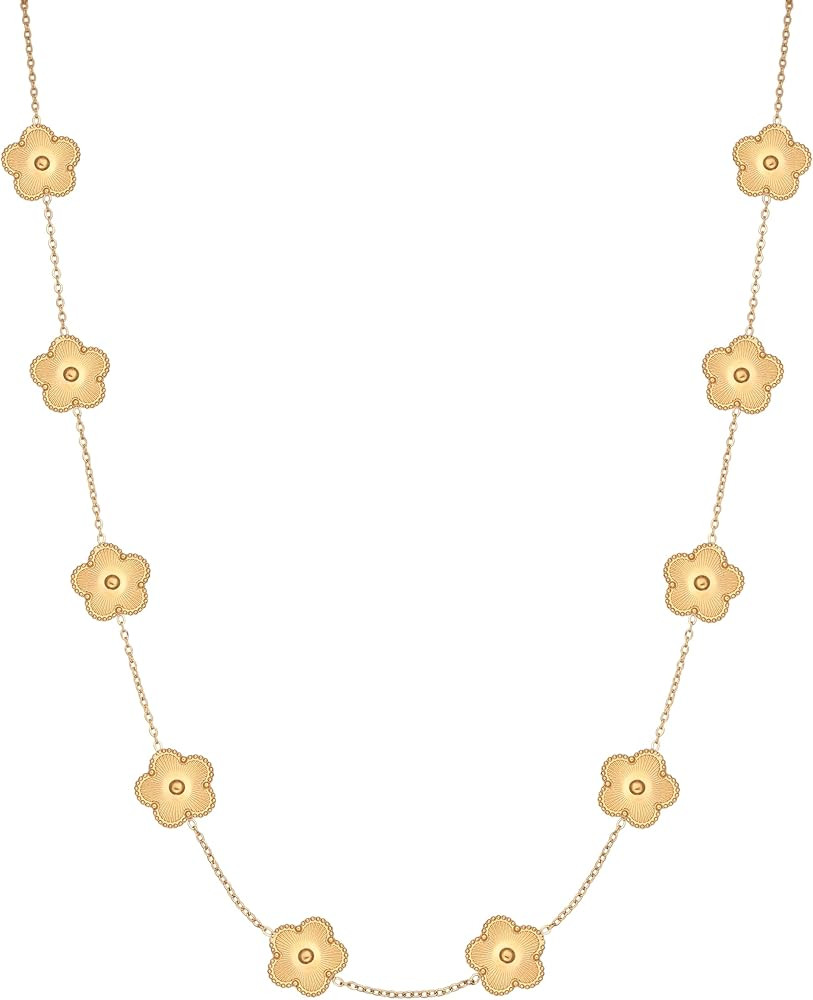 Billet-doux 18k Gold Plated 10-Motif Clovers Necklace for Women, Perfect Valentine's Day Gifts fo... | Amazon (US)