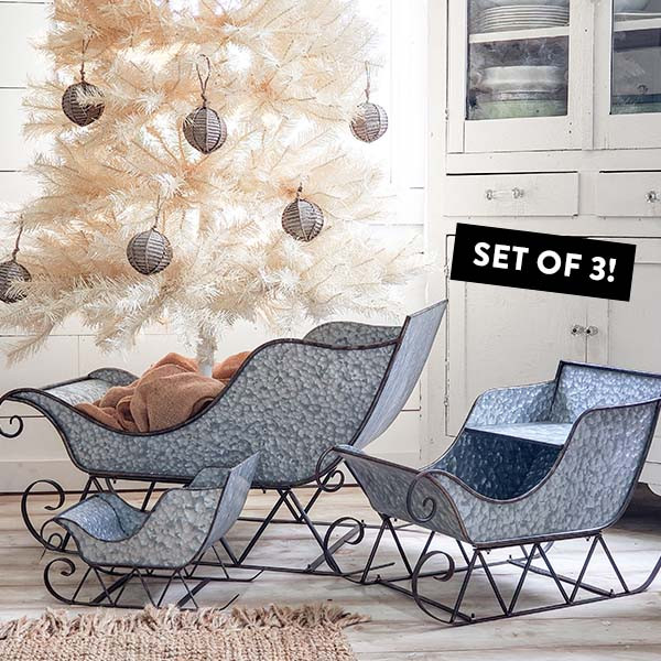Metal Christmas Sleighs - Decor Steals | Decor Steals