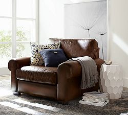 Turner Roll Arm Leather Chair | Pottery Barn (US)