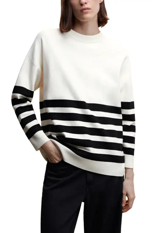 MANGO Stripe Sweater in Ecru at Nordstrom, Size X-Small | Nordstrom