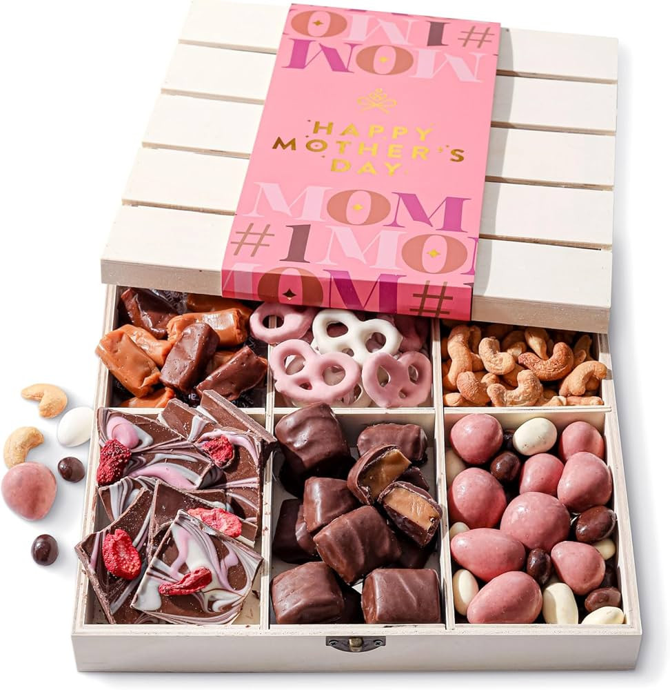 Mothers Day Gift Basket | Candy and Nut Sweet and Savory Gourmet Snack Box | Chocolate Flowers an... | Amazon (US)