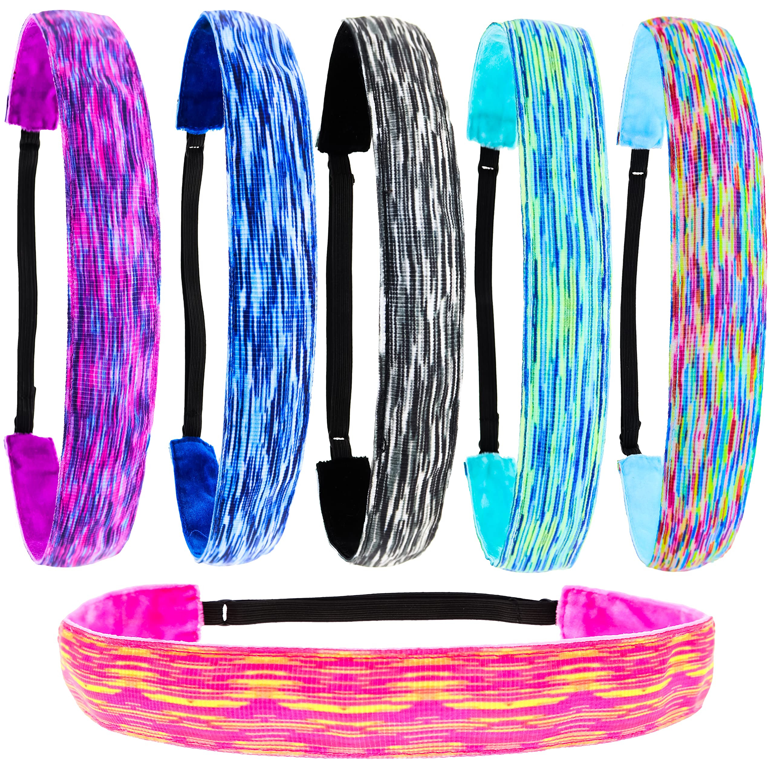 FROG SAC 6 Tie Dye Headbands for Girls, Adjustable No Slip Hair Bands for Kids, Stretch Elastic S... | Amazon (US)