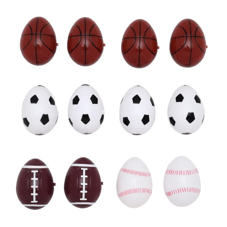 Multicolor Sports Eggs, 2", 12 Count, Easter by Way To Celebrate | Walmart (US)