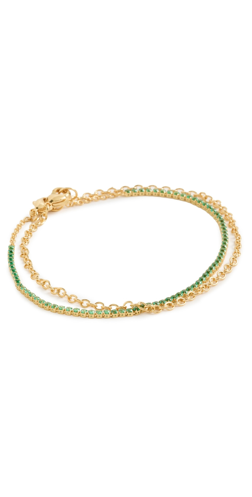 Gwen Beloti Tennis and Gold Dainty Link Set Gold One Size | Shopbop