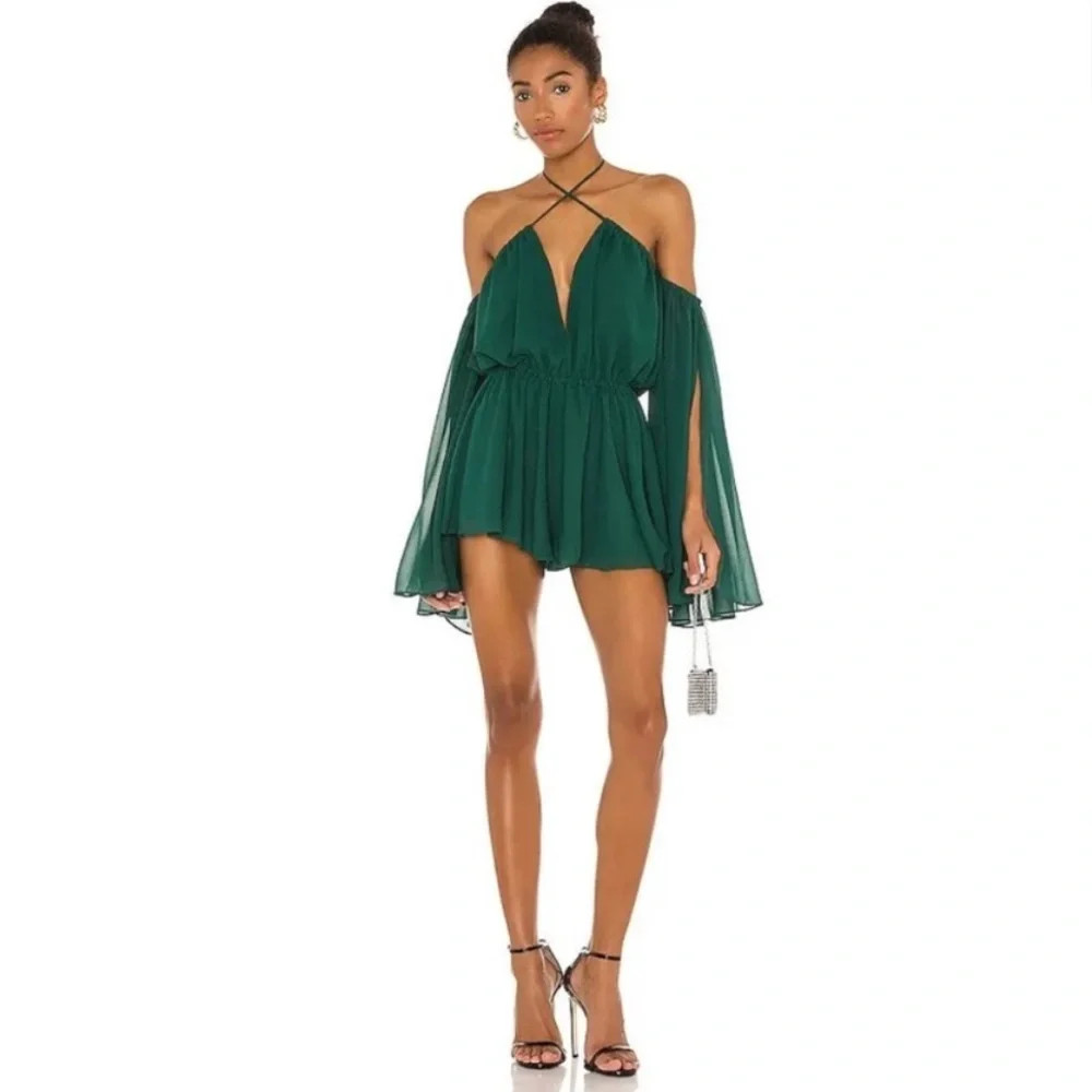 X Revolve Mishka Emerald Romper | Poshmark