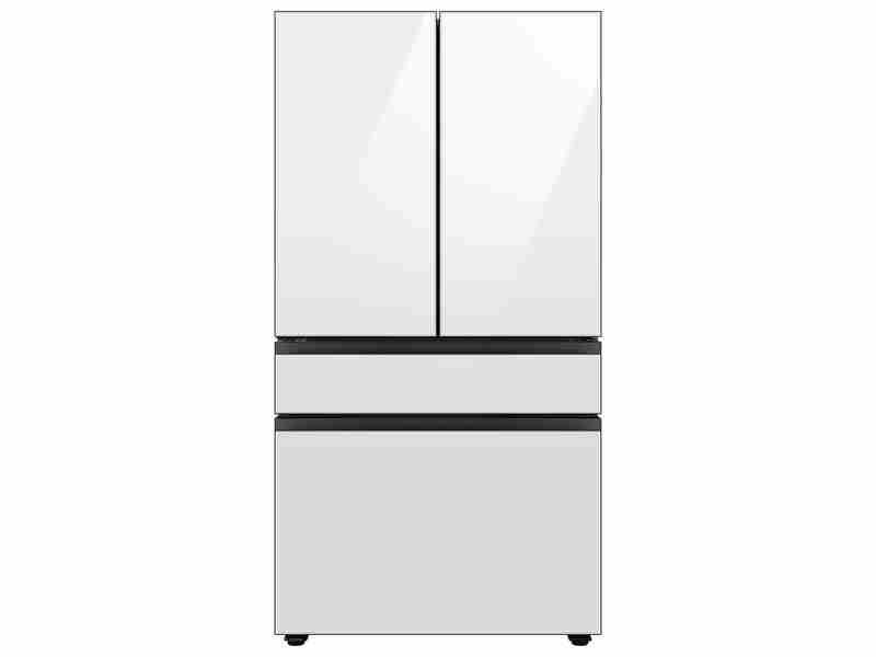 White Glass Bespoke 4-Door French Door Smart Refrigerator (29 cu. ft.) with AutoFill Water Pitche... | Samsung