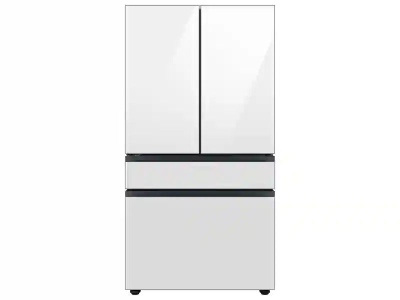 White Glass Bespoke 4-Door French Door Smart Refrigerator (29 cu. ft.) with AutoFill Water Pitche... | Samsung