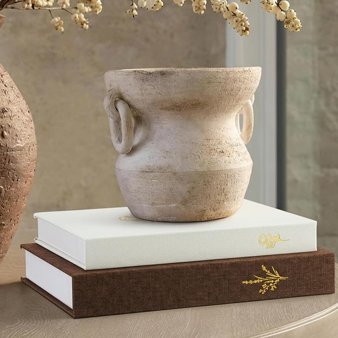 Set of 2 Beautiful Decorative Books Linen Boxes Enhance Your Coffee Table Bookshelf Mantle Decor ... | Amazon (US)