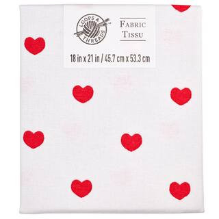 Red Heart Fabric By Loops & Threads® in White/Red | 18" x 21" | Michaels® | Michaels Stores