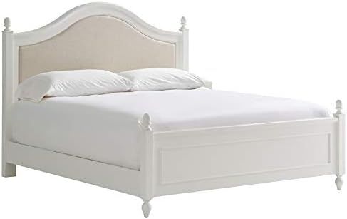 Universal Furniture Luxury Bedroom Arched Paneled Wood Framed Upholstered Queen Bed in White | Amazon (US)