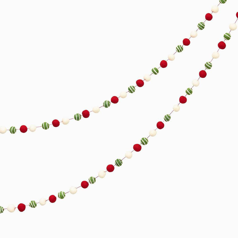 Christmas Swirl Felt Pom Garland | Paper Source | Paper Source
