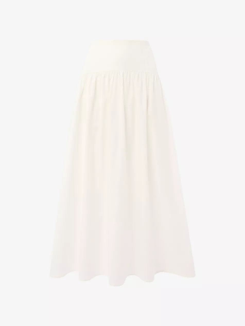 Gathered Loose-Fit Cotton Midi Skirt | Selfridges