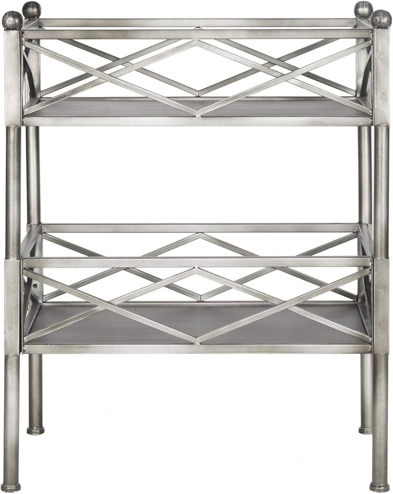 Safavieh American Home Collection James Storage Shelves, Silver | Amazon (US)