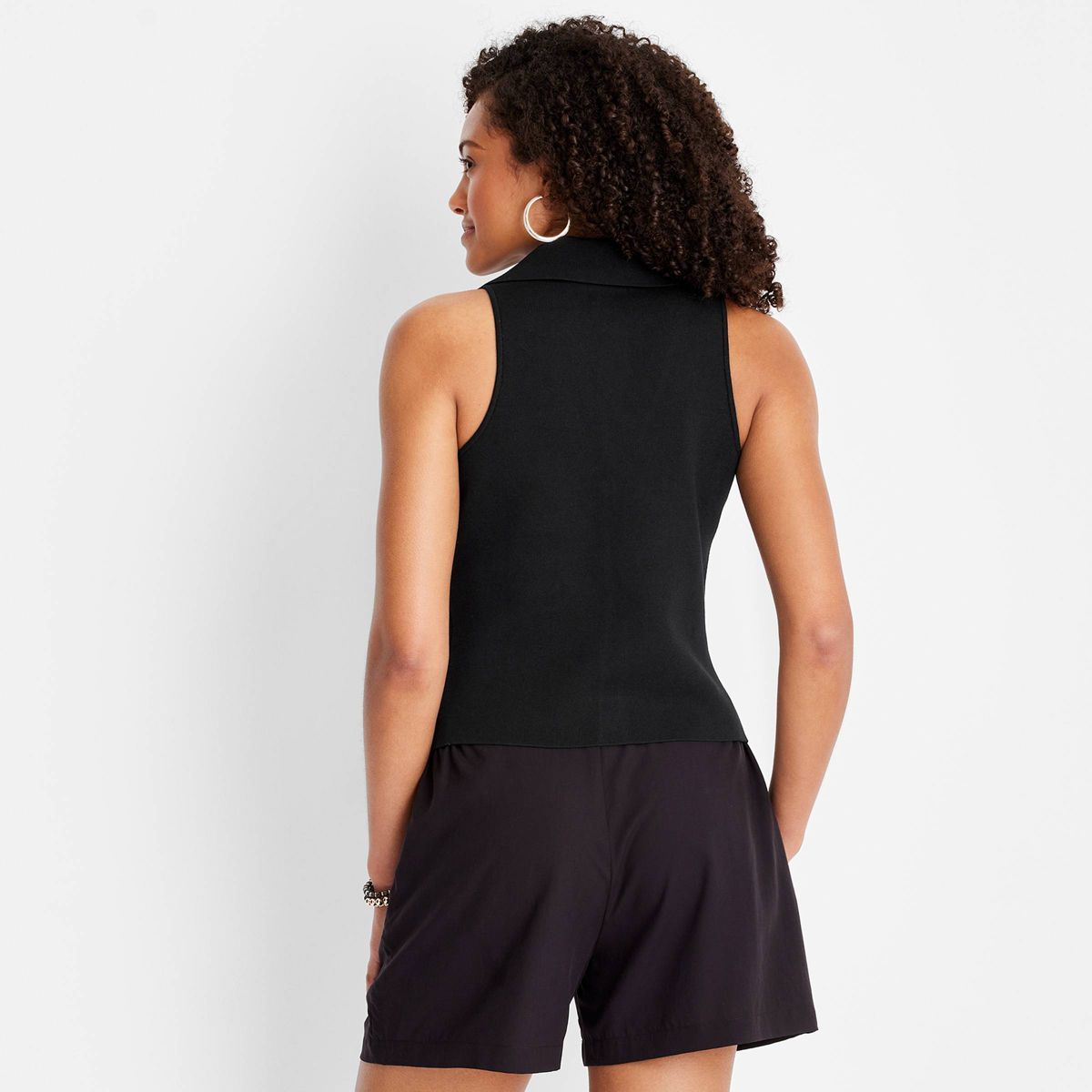 Women's Sweater Polo Tank Top - Future Collective™ with Jenee Naylor Black | Target