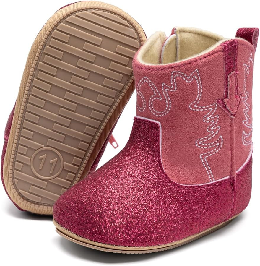 Meckior Baby Girls Cowboy Tassel Boots Side Zipper Moccasins Soft Bottom Non-Slip Toddler Shoe | Amazon (US)
