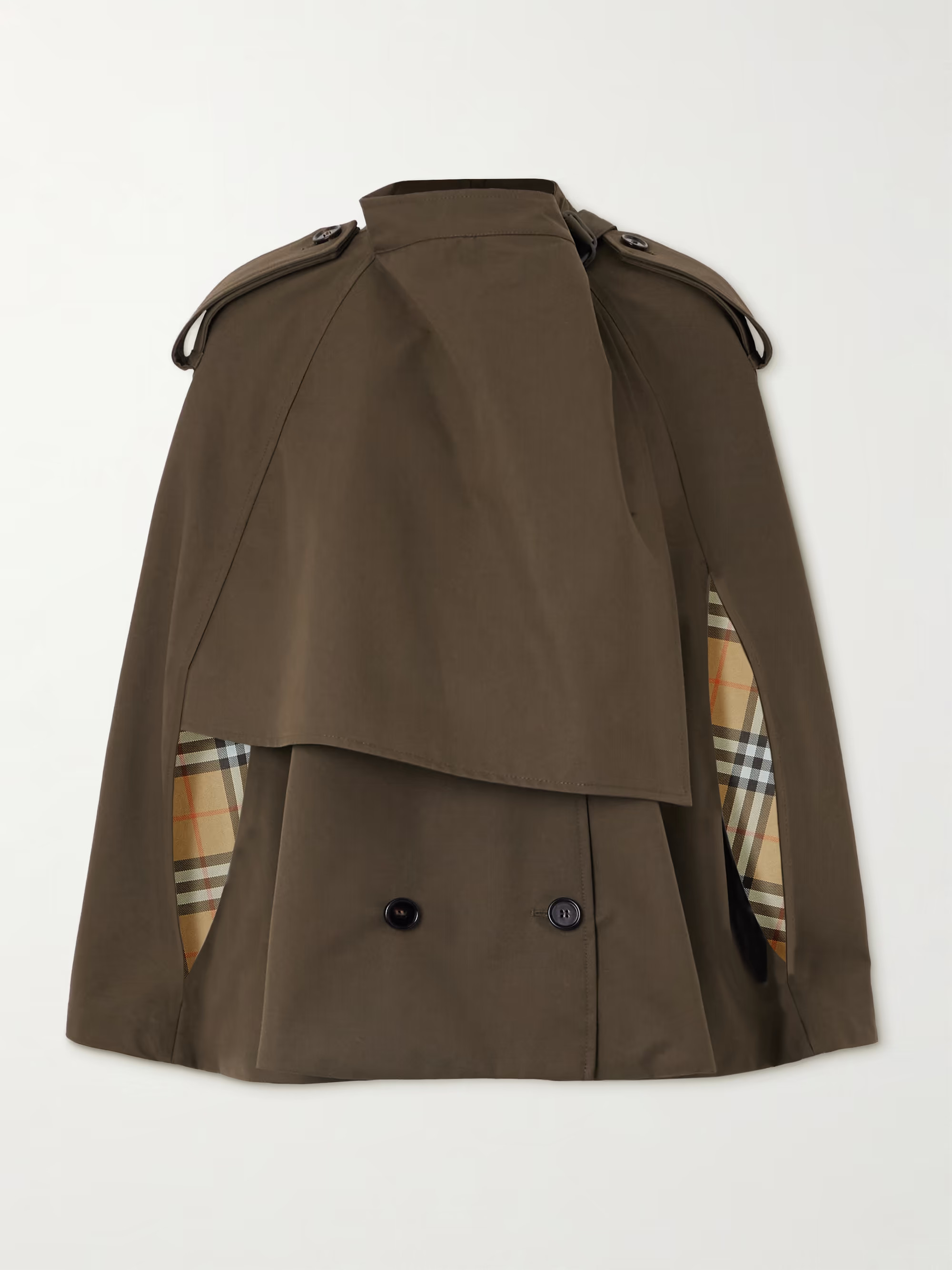 Double-breasted cotton-gabardine cape | NET-A-PORTER (US)